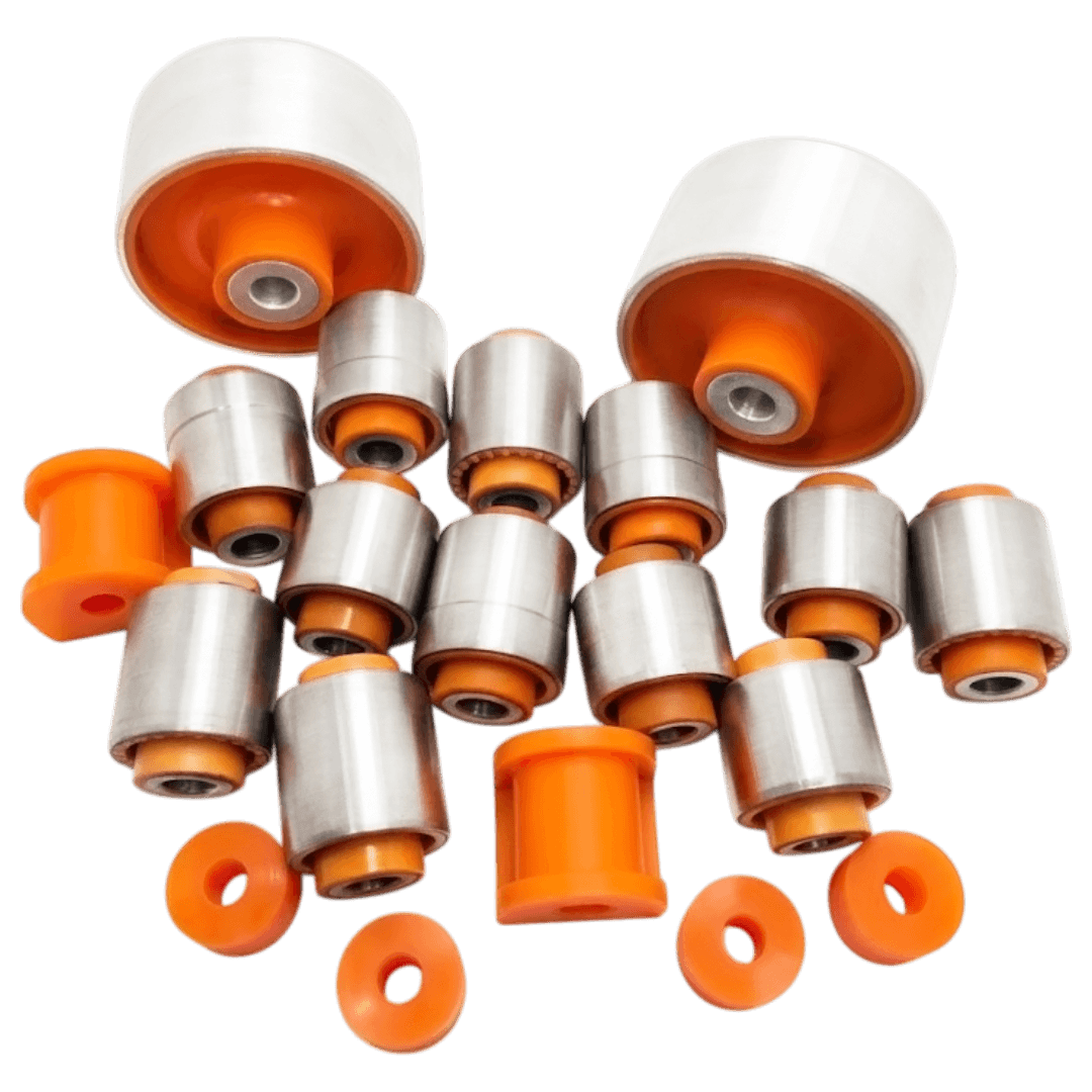 Polyurethane rear suspension kit Mitsubishi Lancer 2000-2009: MR491911, MR403485, MN100110, 4120A001, MR476595, MR954887, MR589637 wholesale from PolyPro.