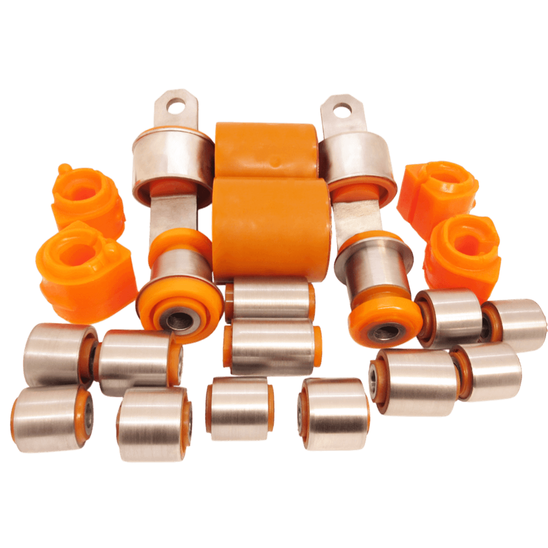 Polyurethane front and rear suspension kit Mazda 3 2003-2009: B32H-34-300D, B32H34300D, B32H-34-350D, B32H34350D, BP4K-34-156A, BP4K34156A, BP4K-28-156D, BP4K28156D, BP4K-28-300E, BP4K28300E, BP4K-28-C10B, BP4K28C10B, BP4K-28-500E, BP4K28500E, BP4K-28-200H, BP4K28200H, BP4K-28-250H, BP4K28250H, C2Y6-28-46X, C2Y62846X wholesale from PolyPro.