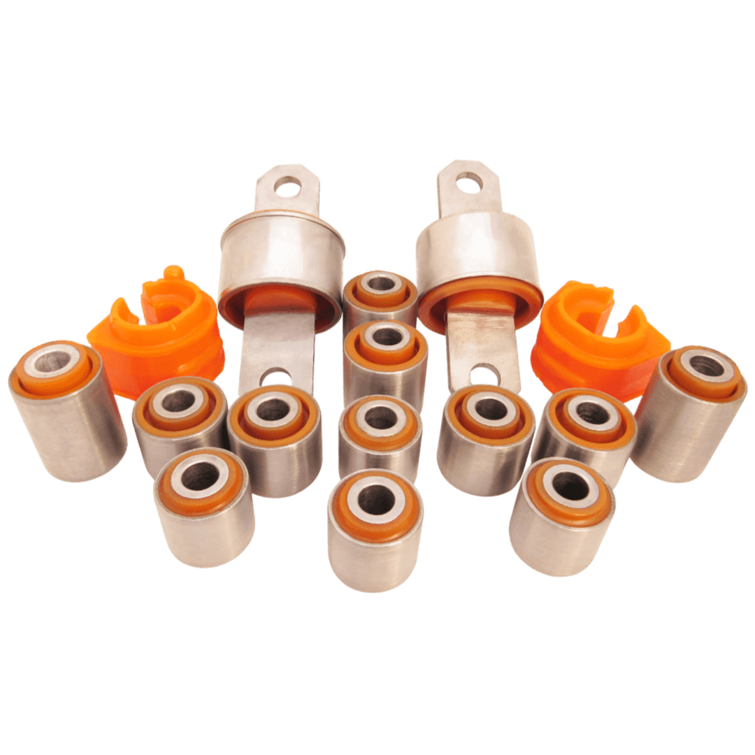 Polyurethane rear suspension kit Mazda 3 2003-2009: BP4K-28-156D, BP4K28156D, BP4K-28-300E, BP4K28300E, BP4K-28-C10B, BP4K28C10B, BP4K-28-500E, BP4K28500E, BP4K-28-200H, BP4K28200H, BP4K-28-250H, BP4K28250H, C2Y6-28-46X, C2Y62846X wholesale from PolyPro.