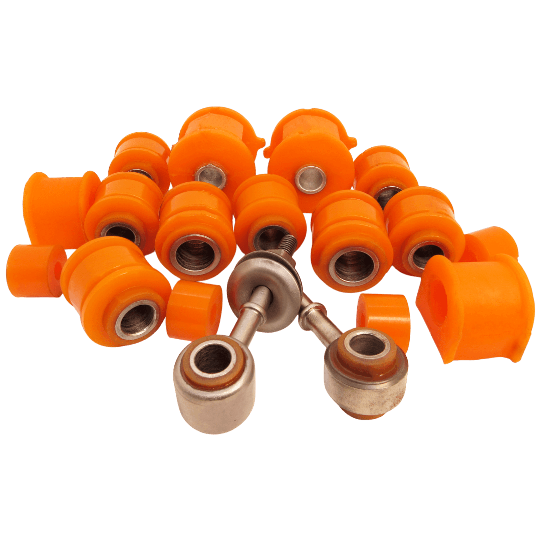 Polyurethane rear suspension kit Geely Ck 2005-2016: 1064020005, 1400631180, F2916210, 1400642180, 2911052001, 2911020001, BC3704, 2911040001, BC3703 wholesale from PolyPro.