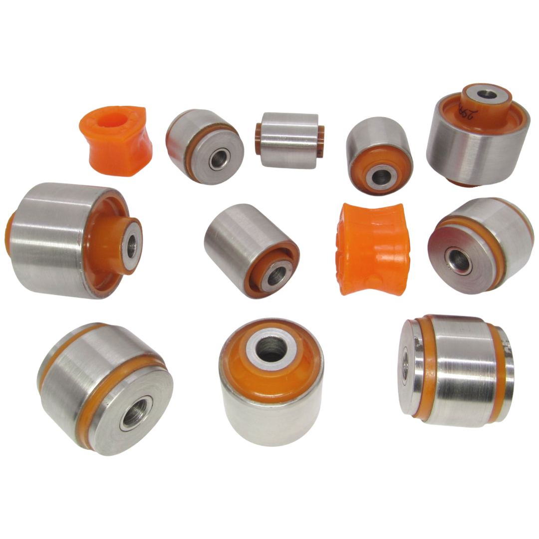 Polyurethane front suspension kit Lancia Thesis 2001-2009: 60687823, 60680200, 60680201, 46844503, 46844504, 60678241, 60678239, 60678238, 60675743, 46844502, 6 066 5922, 5 174 3778 wholesale from PolyPro.