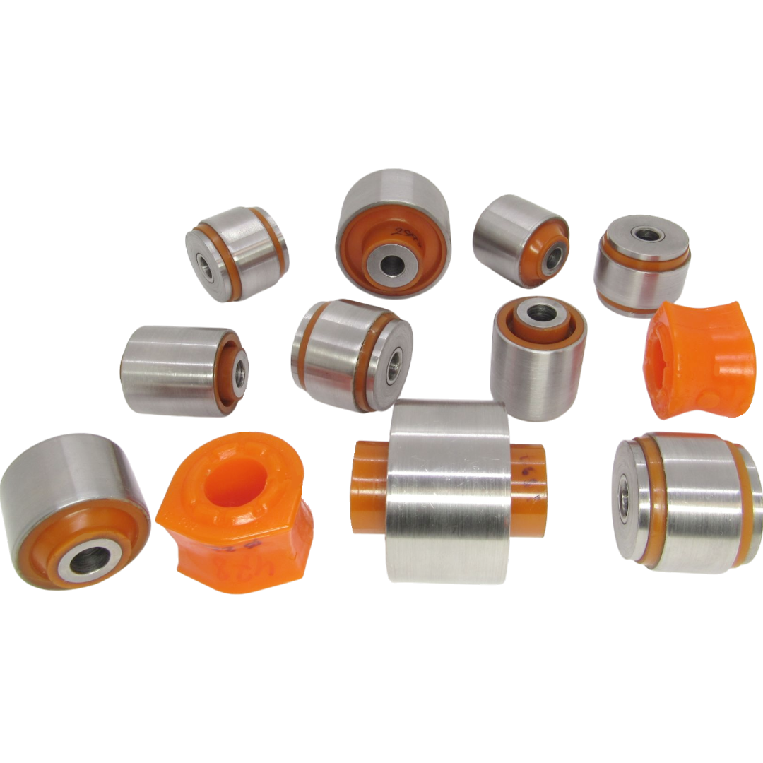 Polyurethane front suspension kit Lancia Thesis 2001-2009: 60687823, 60680200, 60680201, 46844503, 46844504, 60678241, 60678239, 60678238, 60675743, 46844502, 6 066 5922, 5 174 3778 wholesale from PolyPro.
