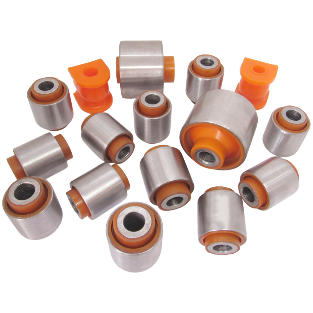 Polyurethane rear suspension kit Mazda Cx-9 2007-2013: MZAB126, TD1128300D, TD1128300C, L20628300B, BT4Z5A649A, BT4Z5A649B, MZAB125, TD1128C10, L20628C10, CT4Z5500B, MZAB124, TD1128200C, TD1328250C, BT4Z5500B, BT4Z5500C, TD1128250C, TD1328200C, 7T4Z-5500-AA, TD11-28-500A, 0525-TBR, MZSBCX7R, EG2128156A, TD13-28-156, EH14-28-156 wholesale from PolyPro.