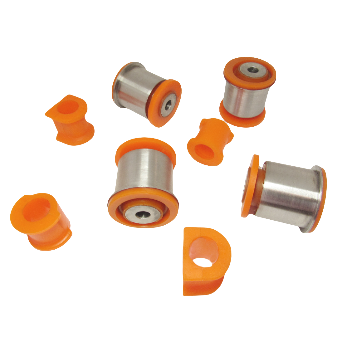 Polyurethane rear suspension kit Volkswagen T5 2003-2015: 7H0501132A, VWABT5RR1, VWAB-T5RR2, 7H0 501 131 A, 7H5 511 413 C, 7H5511413B, 7H5511413, VWSB-T5R, 7H0 511 413 A, 7H0 511 413, 7H0 511 414, VWSB-T5OUTR, 7H5 511 414 A, 7H5 511 414, VWSB-T5D23R-KIT wholesale from PolyPro.