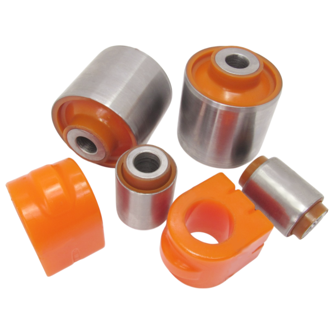 Polyurethane front suspension kit Ford Mustang 2015-: FR3Z-3078-B, MCS-190146, FR3Z-3079-B, MCS-190147, FR3Z-3078-A, MCF-2327, FR3Z-3079-A, MCF-2328, FR3Z-5484-A wholesale from PolyPro.