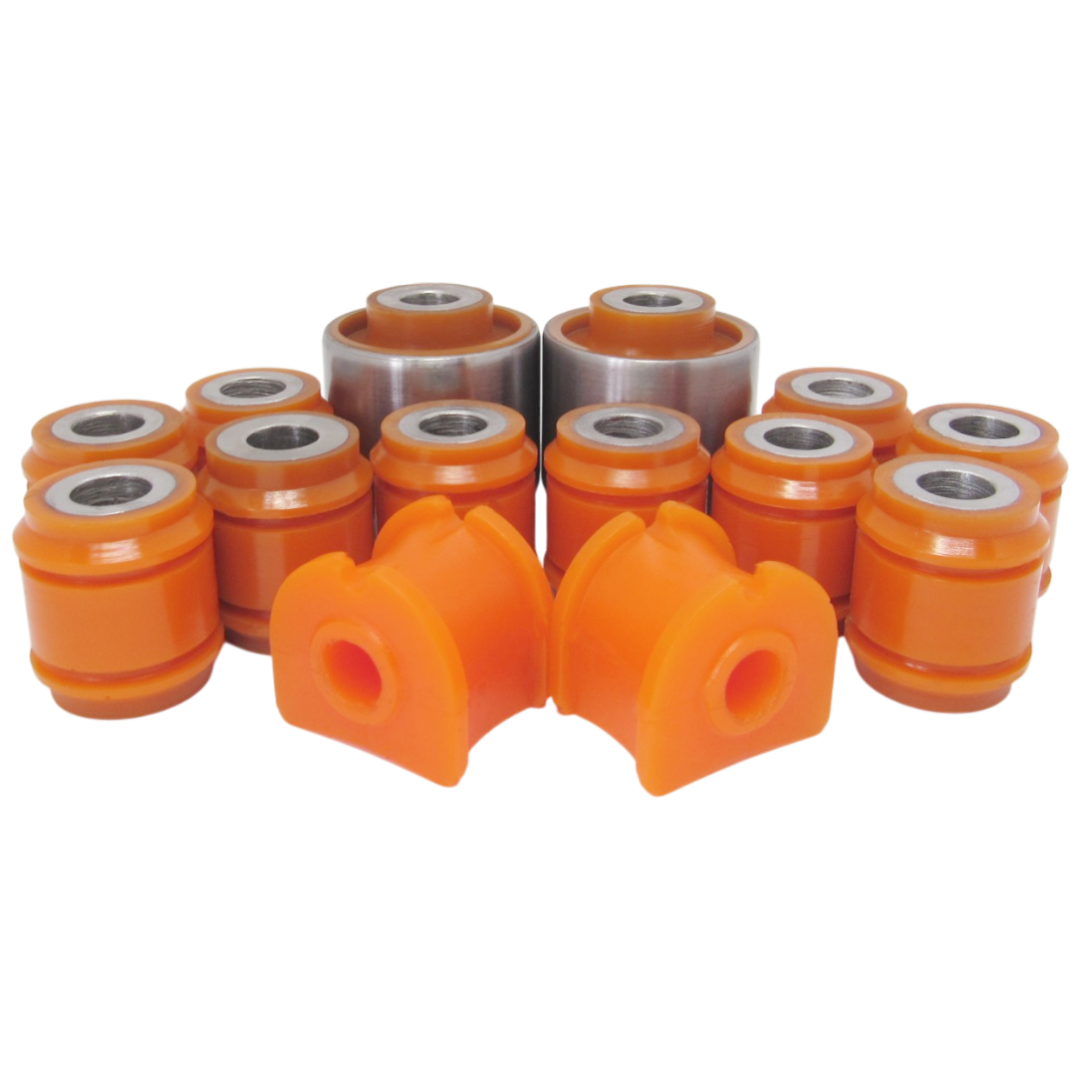Polyurethane rear suspension kit Renault Duster 2010-2018: RNAB007, RNAB005, 8200839119, 8200839124, 8200839121, RNAB-008, RNAB008, 82 00 841 004, 55 11 078 94R, 55 11 193 05R, DC-BS009, 25569AP, 71847, 25568AP, 25567AP, 60 93 6436, BH43042, 60 93 6435, 36436, 36435, 8200841004, 551119305R, 562300111R wholesale from PolyPro.