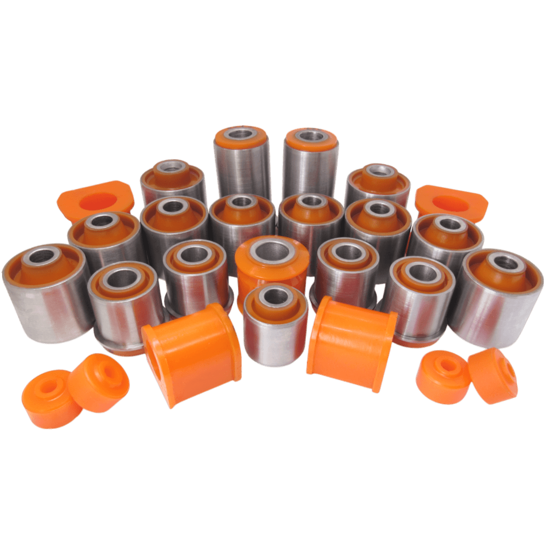 Polyurethane front and rear suspension kit Hyundai Terracan 2001-2007: 55816H1000, 55700 H1000, 2917220K00, 5504506J00, 5504641G00, 5511092G00, 5511192G00, 550450W022, 5504511C05, 5504511C10, 550450W001, 550450W021, 55111VB900, 55120VB002, 55120VB022, 550450W011, 4871060070, 5504541G00, 550451W201, 551103W700, 551103W710, 5504510J00, 550450W002, 551100X800, 551103W400, 5511041G00, 55110VB300, 55110VB320, 551110X800, 5512037J00, 551202W100, 5512041G00, 550450W023, 5511001J00, 5512001J00, 551200F000, 552182B100, 552182B100, 2917220K00AP, NAB-076, 55045-0W022, 55045-0W001, 55045-0W021, 55045-0W011, 55045-1W201, 55501 H1050, 55500 H1010, 55500 H1050, 55503 H1001, 55045-0W024, 55045-1W202, 55045-0W002, 55045-0W023, 2917220-K00, 55045-0W000, TAB-132, 48710-60080, 55816 H1100, 54553-H1100, 40Z0561-OYO, 54430H1100, MB633870, 54564H1000, MAB011, 54564 H1000, 54564-H1000, MAB-011, MB109662, 54816 H1100, HYSB-TERF wholesale from PolyPro.