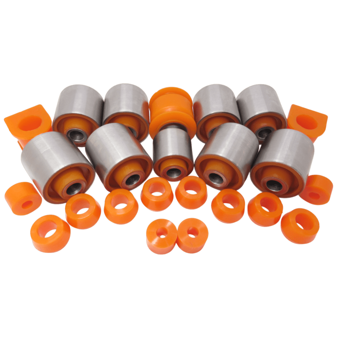 Polyurethane rear suspension kit Nissan Terrano 1987-1995: NAB-071, NAB071, NAB-41G, NAB41G, 550460F000, 552182B100, 552182B100, 5504506J00, 550450F000, 5504511C05, 5504511C10, 55045VB010, 55045VB200, 55110VB000, 55111VB900, 55120VB002, 55120VB022, 55110VB900, 55110VC210, 55111VC210, 55110VB200, 55110VB300, 55110VB320, 5504532C00, 5511001J00, RU070, 55046-41G00, 1 954 795, 55045-11C20, 55045-41G00, 55045-0W023, 54613-7F001, 546130F001, NSB-R20R, NAB-078, 55135-11C00, 55135-0F000, 4766 814AB, 0201-078, RU-209, NS-0686, PSE1756, BH22101, 2-06-5571, 2-06-557, NAB-073, NAB078, 5513511C00, 551350F000, 4766814AB, NAB073, 55130-0F500, NAB-079, 55135-0W000, 55135-0F001, 55135-88G00, 5513588G05, NSB-C23, 56119-32201, 56119-V6000, 56119-0F000, 56119-U8600, 56119-9C000, MR476595, MR344624, MR485494, 546166A0A1, 4056A161, MR241349, 52316692000, MR954887, 5461201P00, 071028775, 52316692010, 5612518000, A212906025, MB241974, MR954888, MR392730, MSB736, MB598098, UH7134152, 9094801002, 56112A0100, 5484138000, 5611290J00, UH7134136, UH7134710, S41A34710, 90948T1002, 561124Z000, 30870317, 9094801061, 4881726010, 124334153, 0K63K28775, 561120F000, 56112V0100, 56112BM400, 56112A0100B, 1954807, MB598097, MB185476, MR555883, MR296507, MB831039, MB912655, MB598327, 4056A053, MR586053, MB831559, 0932010024, mr465000, MR392730, 0423DGF, 4056A191 wholesale from PolyPro.