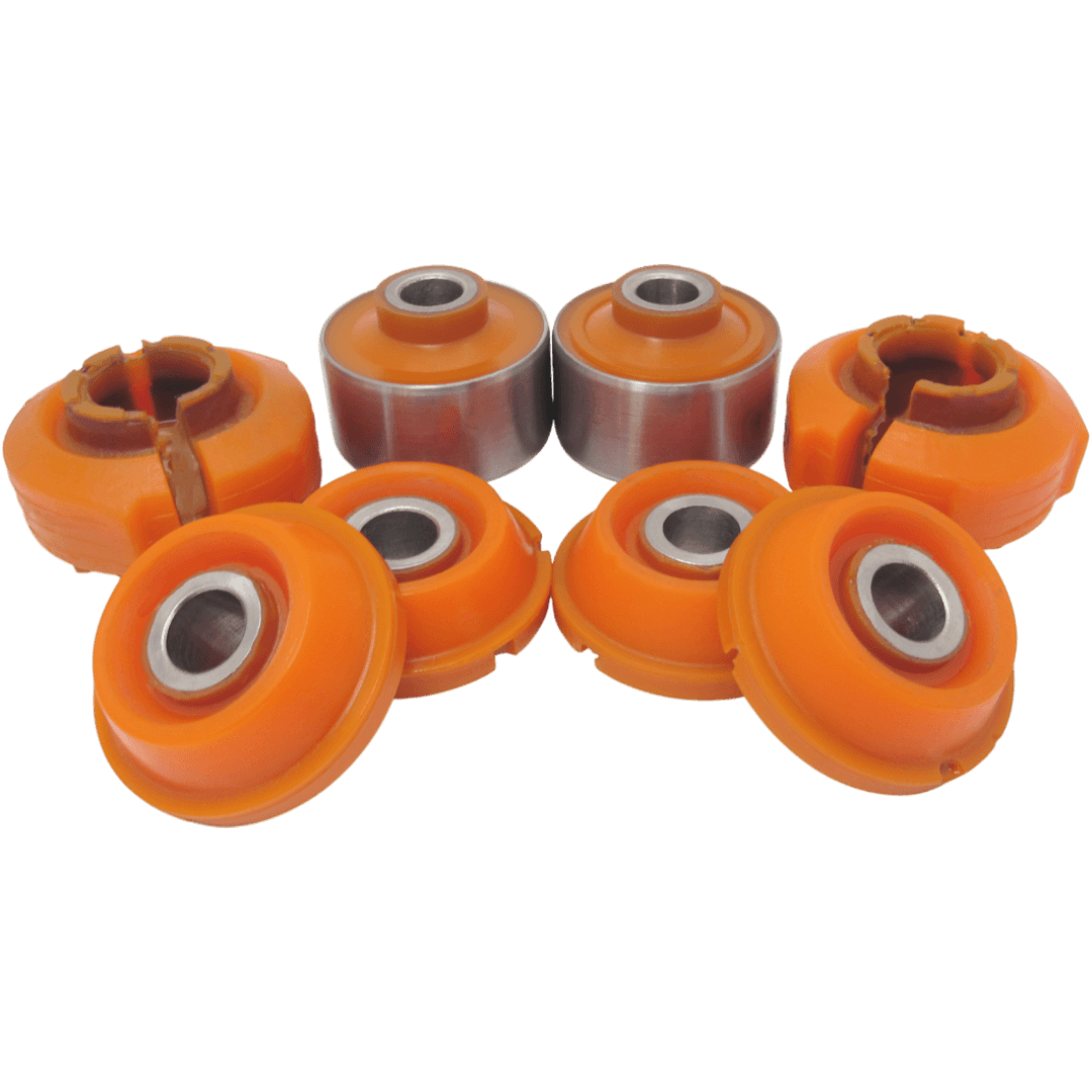 Polyurethane front suspension kit Audi 100 1990-1994: 4A0407181A, 4A0407181, 4A0407181B, 1004070013HD, 4A0407183D, 1004070017HD, 447407152A, 4A0411327A, 4A0411327F, 4A0411327J, 4A0411327G wholesale from PolyPro.