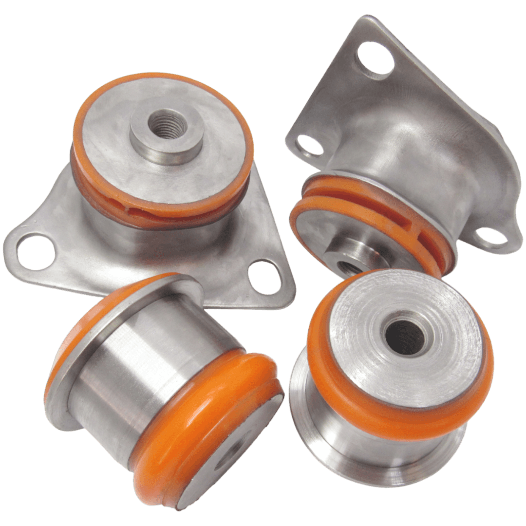 Polyurethane bushings front subframe kit Audi 100 1990-1994: 4A0399415, 4A0399415B, 1003990012, 4A0399419E, 4A0399419, 4A0399419D, 4A0399419C, 1003990011, 4A0399419L, 4A0399420E, 4A0399420, 4A0399420L, 4A0 399 420 D wholesale from PolyPro.