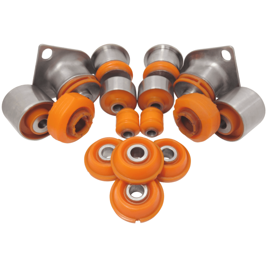 Polyurethane front and rear suspension kit Audi 100 1990-1994: 4A0407181A, 4A0407181, 4A0407181B, 1004070013HD, 4A0407183D, 1004070017HD, 447407152A, 4A0411327A, 4A0411327F, 4A0411327J, 4A0411327G, 4A0399415, 4A0399415B, 1003990012, 4A0399419E, 4A0399419, 4A0399419D, 4A0399419C, 1003990011, 4A0399419L, 4A0399420E, 4A0399420, 4A0399420L, 4A0 399 420 D, 4A0 511 247, 100 511 0005, 431505172, 1005050001, 4A0 505 175 wholesale from PolyPro.