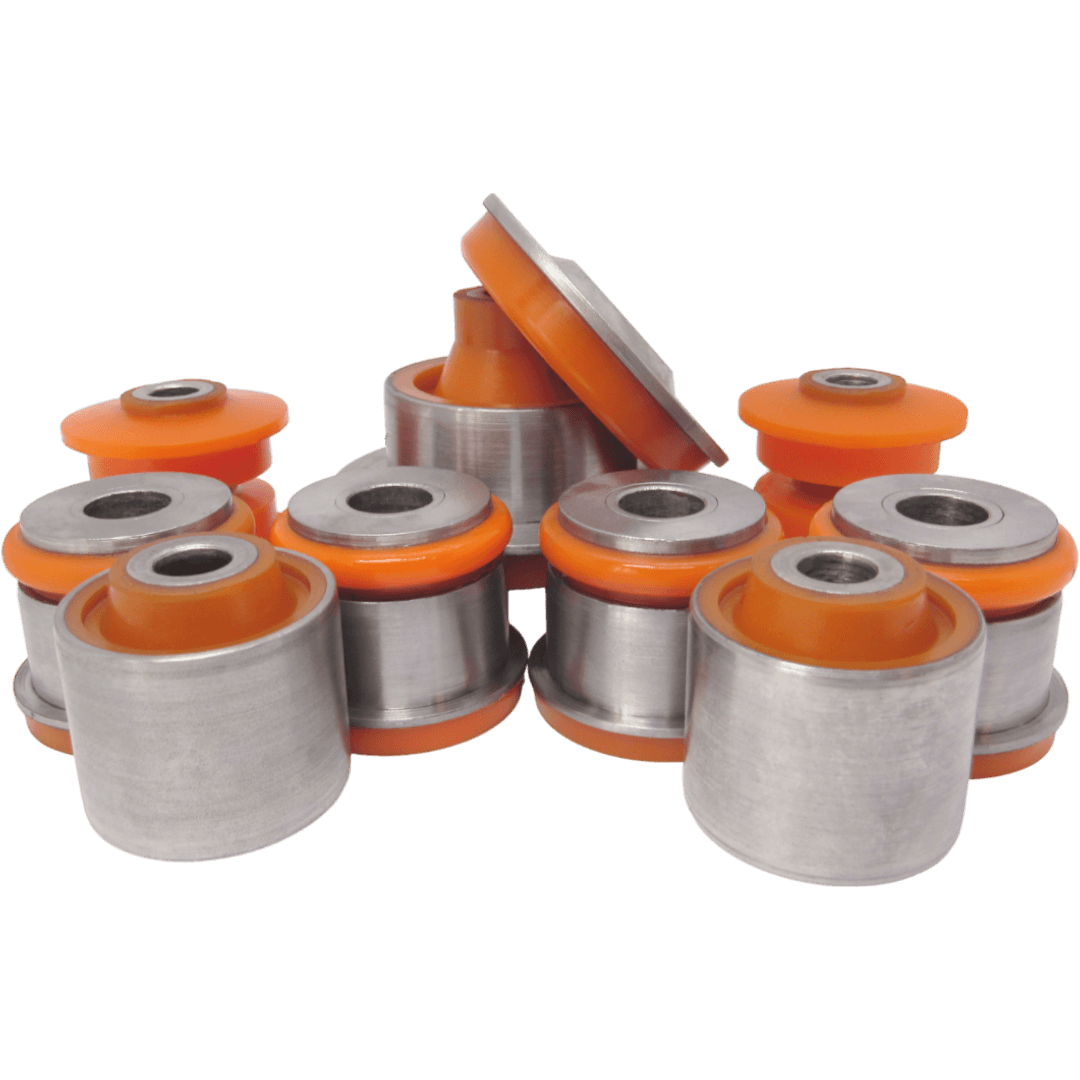 Polyurethane bushings rear subframe kit Audi 100 1990-1994: 443599125, 443511277B, 443505145A, 4A0505099E, 4A0505099B wholesale from PolyPro.