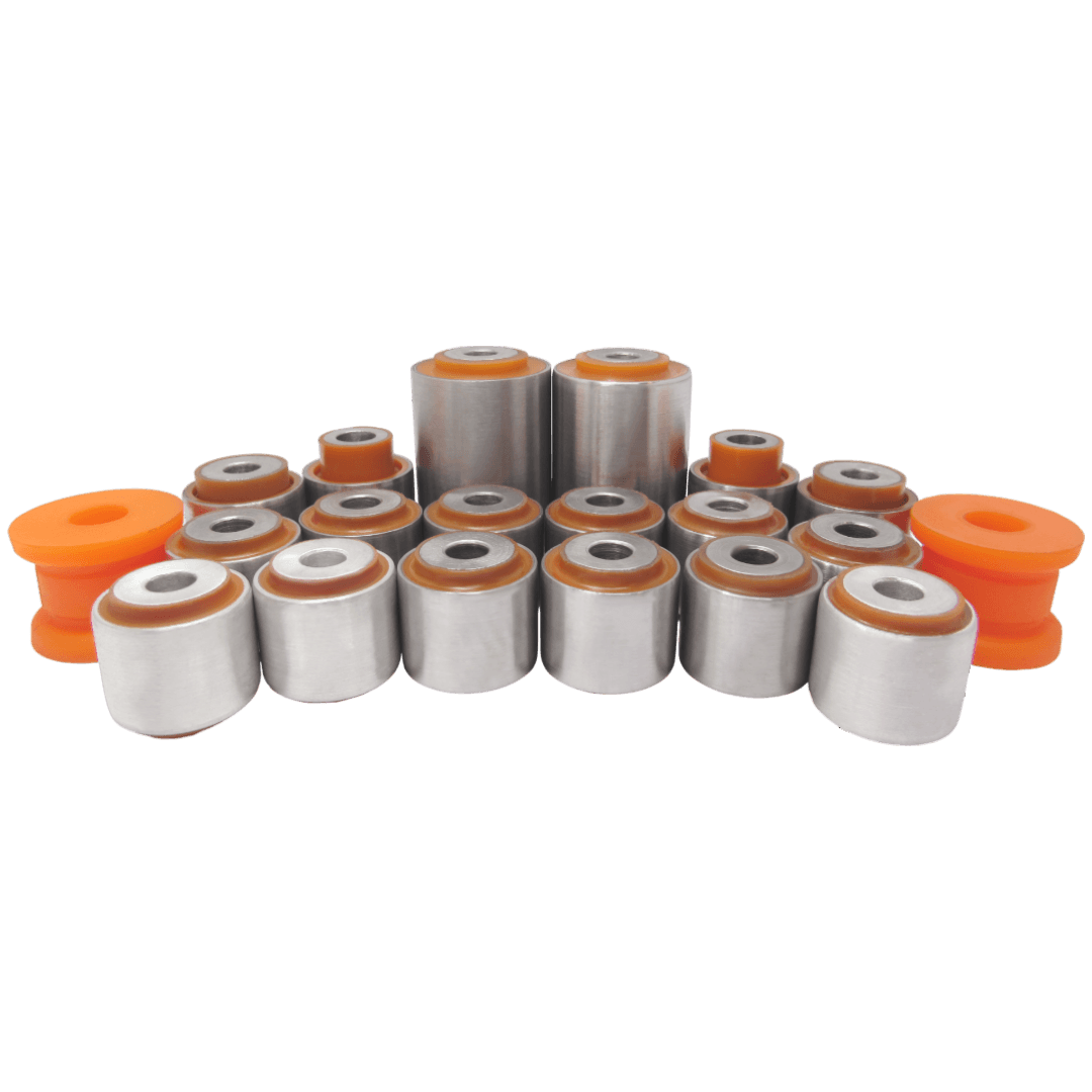Polyurethane rear suspension kit Mercedes-Benz 140 1991-1998: A 140 352 84 65, A 140 350 30 53, A 140 350 18 53, A 140 350 24 53, A 140 350 31 53, A 140 350 34 53, A 220 350 26 06, A 140 350 34 06, A2203521365, A2223520865, A2203520265, CRAB-022, K05180371AA, 4895 235AA, 05180371AA, 5180 371AA, 04895235AA, K04895235AA, A 204 352 10 65, A2103520665, BZAB012, 52124 820AC, 52124 830AD, A 205 350 62 03, A 205 350 97 05, A 205 350 98 05, 4743 238AA, 52124 821AC, 52124 830AC, A 164 350 13 06, A 164 350 16 06, A 204 350 30 06, 04743238AA, A 164 350 14 06, A 205 350 61 03, A 166 350 03 06, A 166 350 01 06, A 166 350 02 06, 04670396AA, 4670396AA, 52124 826AA, A 166 353 19 00, A 205 352 01 08, A 204 350 15 06, A 204 350 16 06, A 211 500 04 72, A2203502406, A2103520665, A1403524865, A 220 352 10 05, A 140 350 35 06, A 140 350 36 06, MBAB027RUB, MBAB-027RUB, MBAB-027Z, A1112000414, A 111 200 04 14, A2013520027, A 201 352 00 27, A2043520027, A 204 352 00 27, A2203520027, A2203520227, A 220 352 02 27, A2213520027, A2303520027, 04782598AC, 04782598AB, A 211 350 03 06, A 211 350 18 06, A 221 352 01 27, A 231 333 02 27, 04782598AF, 4782 598AF, 4782 598AB, 04782598AD, 4782 598AD, 04895382AA, 4766 818AA, 04766 818AA, 4782 598AC, 4895 382AA, C2D4013, C2C26852, K04782598AF, 4766 818AB, 4782 598AG, 4782 598AE, 68229 216AA, A 140 326 17 81 wholesale from PolyPro.