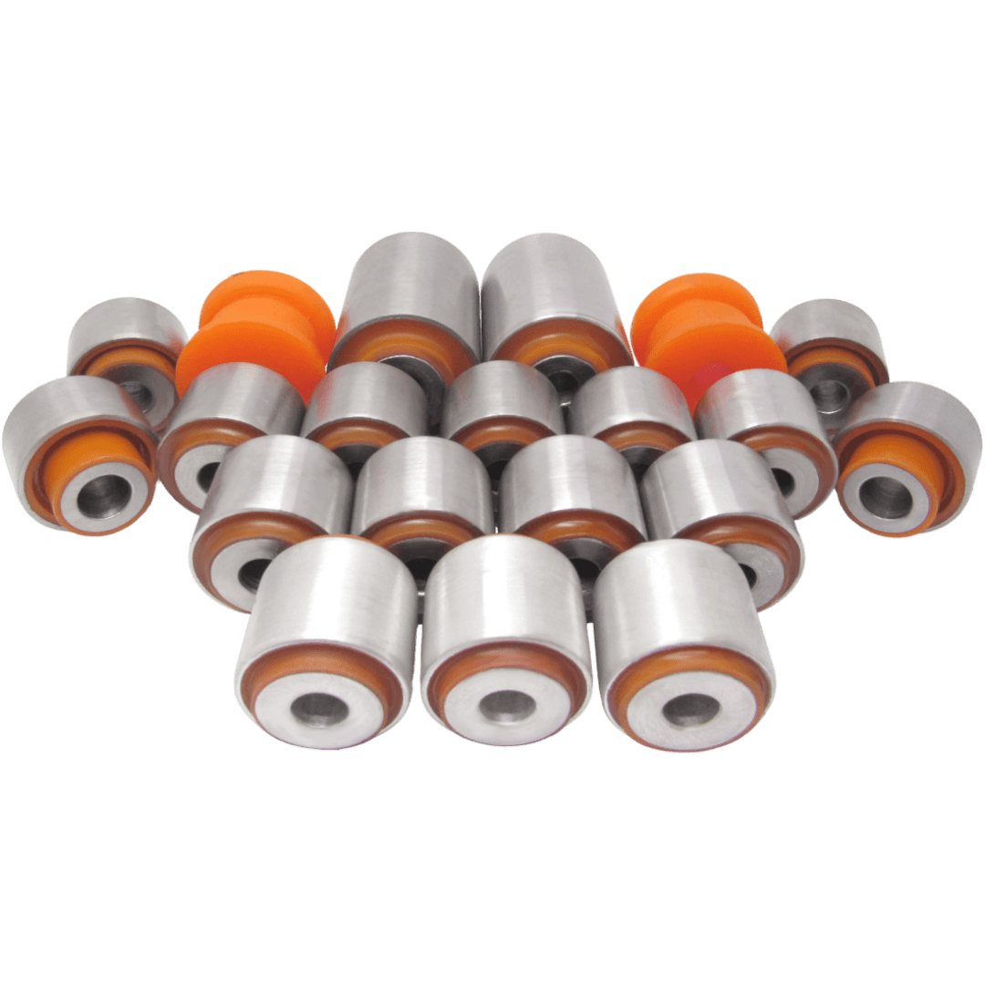 Polyurethane rear suspension kit Mercedes-Benz 140 1991-1998: A 140 352 84 65, A 140 350 30 53, A 140 350 18 53, A 140 350 24 53, A 140 350 31 53, A 140 350 34 53, A 220 350 26 06, A 140 350 34 06, A2203521365, A2223520865, A2203520265, CRAB-022, K05180371AA, 4895 235AA, 05180371AA, 5180 371AA, 04895235AA, K04895235AA, A 204 352 10 65, A2103520665, BZAB012, 52124 820AC, 52124 830AD, A 205 350 62 03, A 205 350 97 05, A 205 350 98 05, 4743 238AA, 52124 821AC, 52124 830AC, A 164 350 13 06, A 164 350 16 06, A 204 350 30 06, 04743238AA, A 164 350 14 06, A 205 350 61 03, A 166 350 03 06, A 166 350 01 06, A 166 350 02 06, 04670396AA, 4670396AA, 52124 826AA, A 166 353 19 00, A 205 352 01 08, A 204 350 15 06, A 204 350 16 06, A 211 500 04 72, A2203502406, A2103520665, A1403524865, A 220 352 10 05, A 140 350 35 06, A 140 350 36 06, MBAB027RUB, MBAB-027RUB, MBAB-027Z, A1112000414, A 111 200 04 14, A2013520027, A 201 352 00 27, A2043520027, A 204 352 00 27, A2203520027, A2203520227, A 220 352 02 27, A2213520027, A2303520027, 04782598AC, 04782598AB, A 211 350 03 06, A 211 350 18 06, A 221 352 01 27, A 231 333 02 27, 04782598AF, 4782 598AF, 4782 598AB, 04782598AD, 4782 598AD, 04895382AA, 4766 818AA, 04766 818AA, 4782 598AC, 4895 382AA, C2D4013, C2C26852, K04782598AF, 4766 818AB, 4782 598AG, 4782 598AE, 68229 216AA, A 140 326 17 81 wholesale from PolyPro.