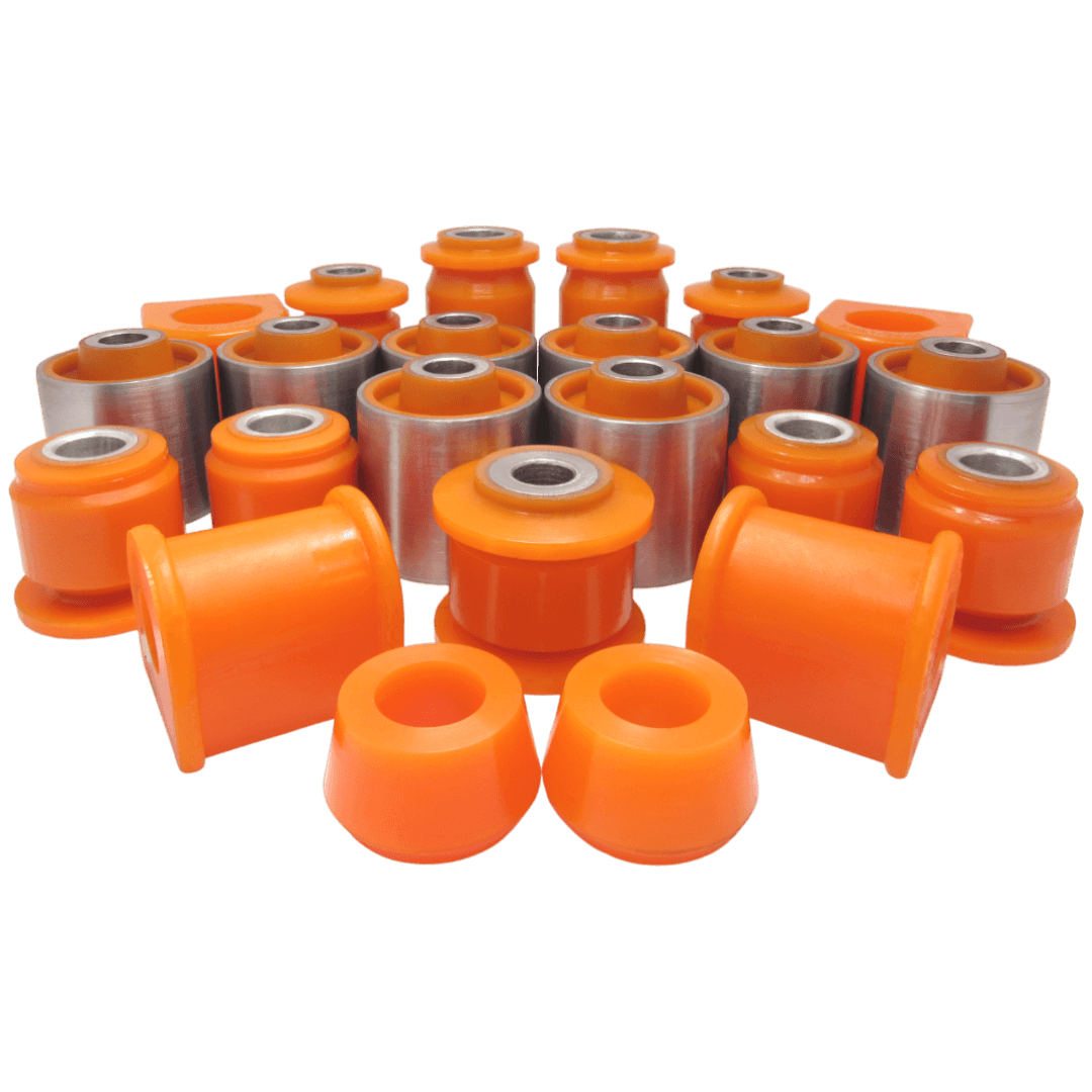 Polyurethane front and rear suspension kit Ssang Yong Musso 1993-2005: 4455005000, 4455005001, 4063605001, 4449005001, 4449005000, 4571205000, 6313230385, SGAB-003, 4562105000, 4563105000, 4556003300, SGAB-002, 45421-05000, 45440-08000, 45401-08100, 45551-05000, 4571209000, SGSB003, 4571206000, SGSB001 wholesale from PolyPro.