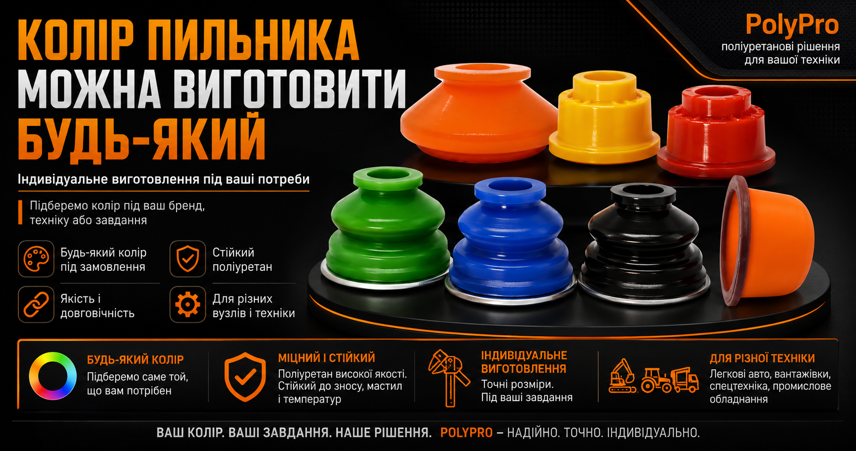 Поліуретанові пильники шарової опори під пресову посадку PolyPro &mdash; фото 3