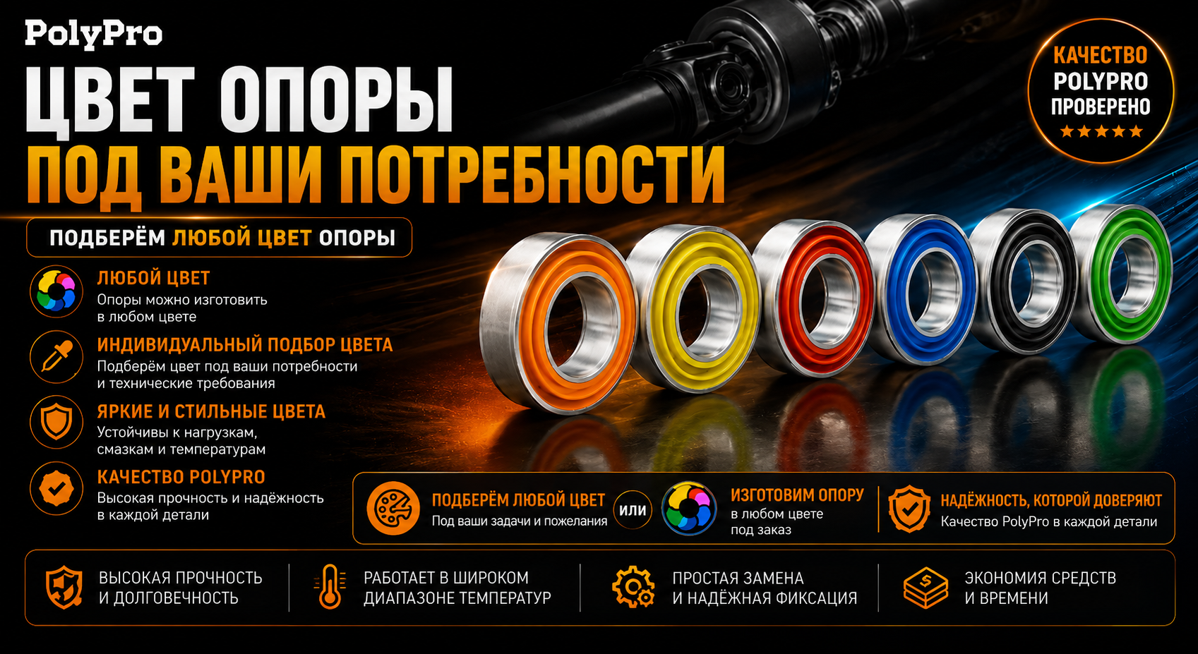 Опора карданного вала (подвесной подшипник) PolyPro &mdash; фото 3