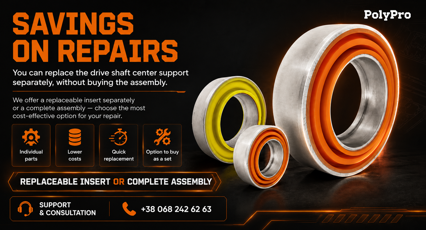 Driveshaft Center Support Bearings (Carrier Bearings) by PolyPro &mdash; photo 6