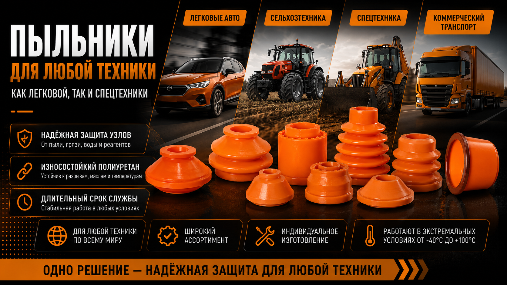 Полиуретановые пыльники шаровой опоры под прессовую посадку PolyPro &mdash; фото 3